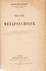 Cover 1922 Edition of Traite de Metapsychique